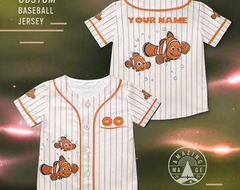Maglia da baseball di Nemo e Marlin alla ricerca di Nemo, maglietta Disney Pixar alla ricerca di Nemo, maglietta del viaggio Disney di padre e figlio alla ricerca di Nemo