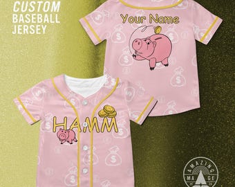 Toy Story Hamm Pastel Customized Baseball Jersey, Disney Toy Story Movie Shirt, Hamm Toy Story Disney Trip Shirt.