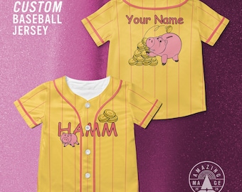 Toy Story Hamm Customized Baseball Jersey, Disney Toy Story Movie Shirt, Hamm Toy Story Disney Trip Shirt.