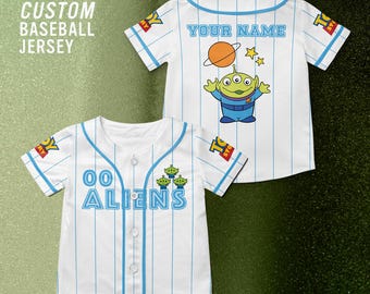 Toy Story The Aliens Customized Baseball Jersey, Disney Toy Story Movie Shirt, Pizza Planet Toy Story Disney Trip Shirt.