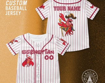 Disney Sebastian Custom Disney Baseball Jersey, Die kleine Meerjungfrau Film, Unter dem Meer Disney Prinzessinnen Shirt, Disney Trip Shirt