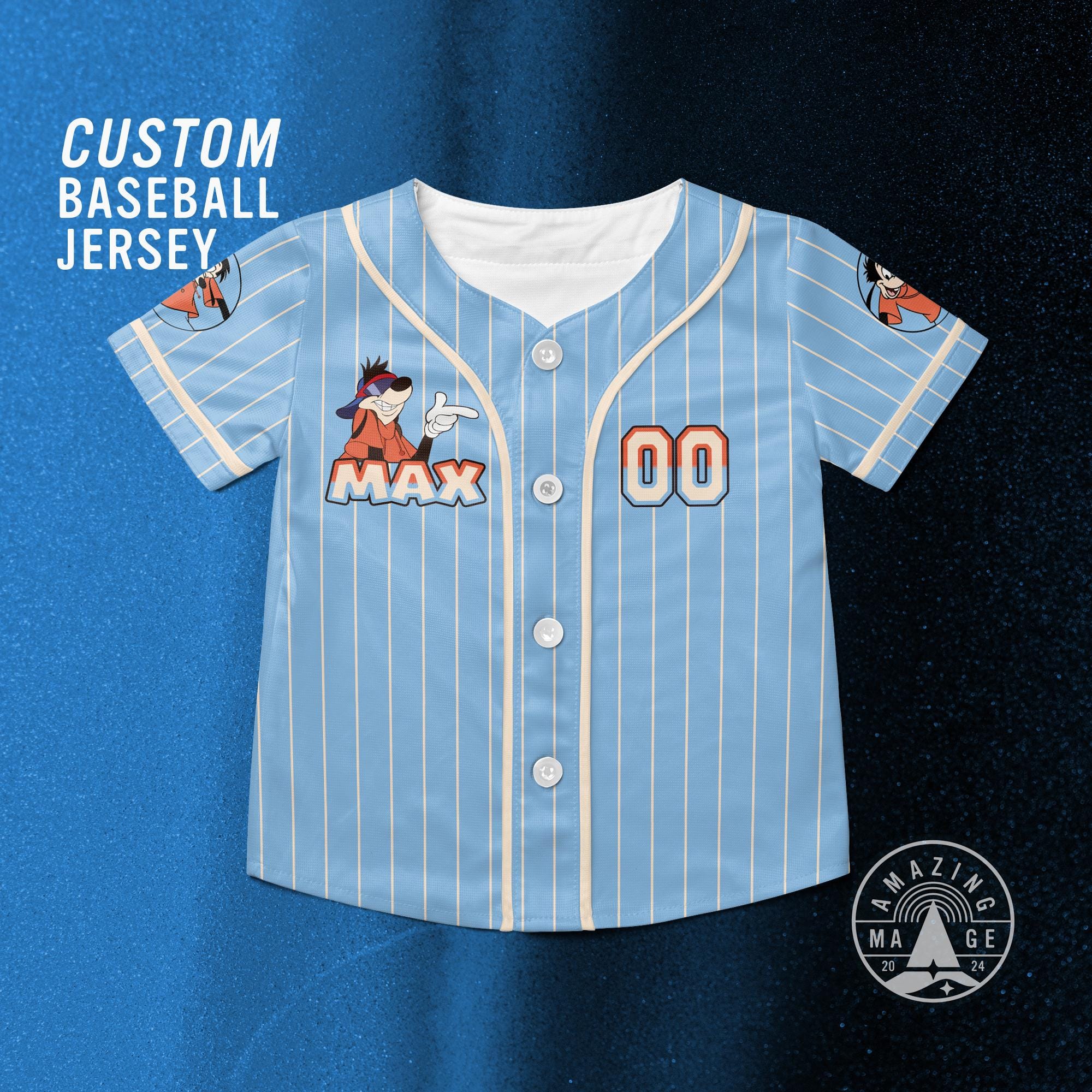 Discover Disney Max Goof Customize Baseball Jersey, Disney A Goofy Movie Shirt, Disney Jersey Shirt, Max Goof Disney Trip Shirt.