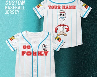 Toy Story Forky Basic Customized Baseball Jersey, Disney Toy Story Movie Shirt, Forky Toy Story Disney Trip Shirt.