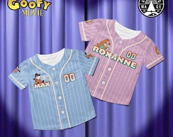 Max Goof och Roxanne basebolltröja för par, Disney-tröja från filmen Långben, Disney-tröja, Disney-tröja för par, alla hjärtans dag-tröja för Disney.