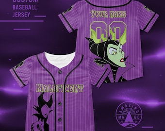 Custom Maleficent Sleeping Beauty Baseball Jersey, Disney Sleeping Beauty Shirt, Maleficent Disney Villains Jersey Shirt, Disney Trip Shirt