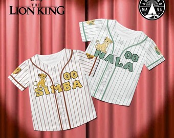 Simba and Nala The Lion King Couple Baseball Jersey, Disney Lion King Movie Shirt, Simba Nala Couple Disney Valentine Shirt.