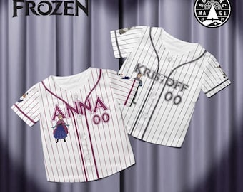 Anna en Kristoff paar Frozen honkbaljersey, Disney Frozen filmshirt, Anna Kristoff paar minnaar Disney Valentijn shirt
