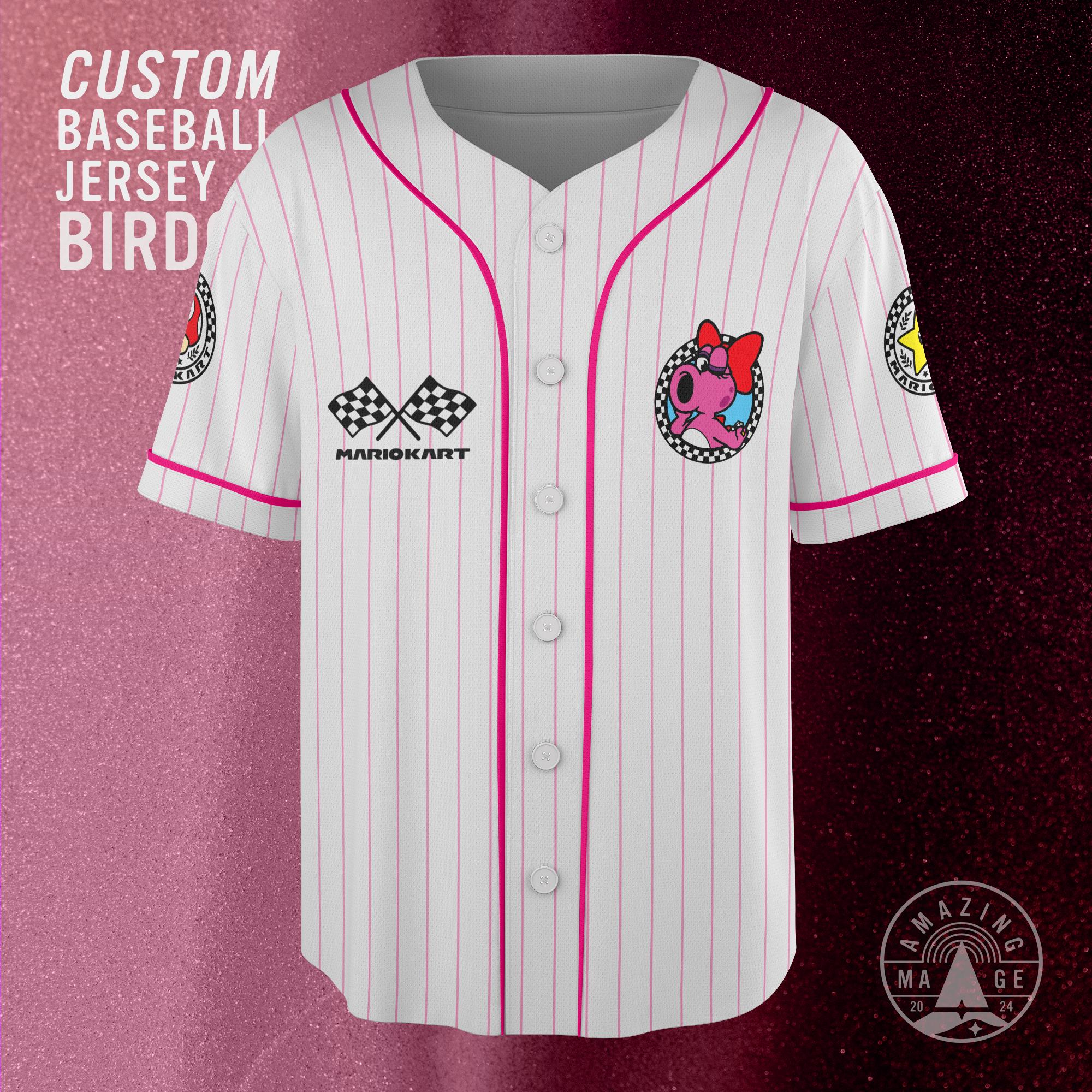 Discover Custom Super Birdo Kart Baseball Jersey, Super Mario World Family Trip Jersey, Birdo Kart Racing Custom Shirt, Gifts For Your