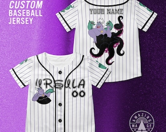 Disney Villain Ursula Custom Disney Baseball Jersey, The Little Mermaid Movie, Under the Sea Disney Princess Shirt, Disney Trip Shirt