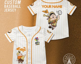 Maglia da baseball personalizzata del film Russell Up, maglietta del film Disney Up, maglietta Russell Wilderness Explorer, maglietta per le vacanze Disney