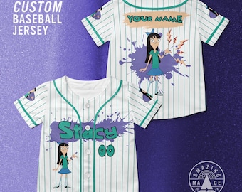 Maglia da baseball Disney personalizzata di Stacy Hirano, maglietta del film Disney Phineas e Ferb, maglietta con personaggi Disney, maglietta regalo con viaggio Disney