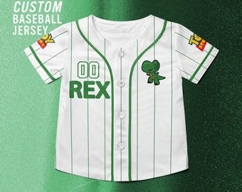 Toy Story Rex Dinosaur Customized Baseball Jersey, Disney Toy Story Movie Shirt, Nervous Rex Toy Story Disney Trip Shirt.