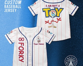 Toy Story Forky Customized Baseball Jersey, Disney Toy Story Movie Shirt, Forky Toy Story Disney Trip Shirt.