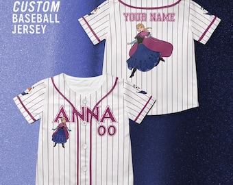 Disney Princess Anna Frozen Custom Baseball Jersey, Disney Frozen Movie Shirt, Anna Elsa Frozen Disney Trip Shirt