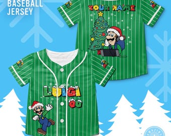 Aangepaste Luigi Super Mario kersthonkbalshirt, Mario Matching Family-shirt, Mario-verjaardagsshirt, Nintendo Universal Studio Trip-shirt
