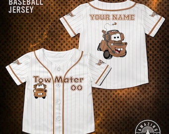 Disney Tow Mater Customize Baseball Jersey, Disney Cars Movie Shirt, Tow Mater Cars Disney Trip Shirt.