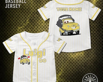 Disney Luigi Cars Movie Customize Baseball Jersey, Disney Cars Movie Shirt, Luigi Cars Disney Trip Shirt.
