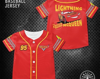 Disney Lighting McQueen Customize Baseball Jersey, Disney Cars Movie Shirt, McQueen Cars Disney Trip Shirt.
