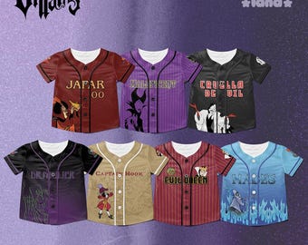 Custom Disney Villains Collection Baseball Jersey, Disney Villains Shirt, Disney Villains Jersey Shirt, Disney Trip Shirt, Christmas Gift