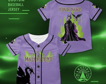 Custom Maleficent and Diablo raven Baseball Jersey, Disney Sleeping Beauty Shirt, Maleficent Disney Villains Jersey Shirt, Disney Trip Shirt