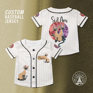 Custom Si and Am Lady and The Tramp Baseball Jersey, Disney Cats Jersey Shirt, Si and Am Jersey Shirt, Summer Trip Shirt, Children Gift