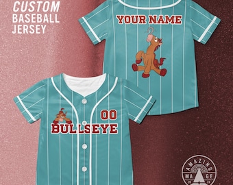 Maglia da baseball personalizzata Toy Story Bullseye, maglietta del film Disney Toy Story, maglietta del viaggio Disney di Bullseye Toy Story.