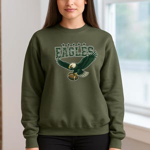 Sudadera de los Eagles, sudadera de fútbol americano de los Eagles, sudadera de cuello redondo para el día del partido, sudadera de los Philadelphia Eagles, sudadera de la NFL, regalos de fútbol americano