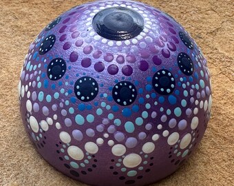 Hand Painted Rock Mandala Paperweight