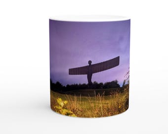 Witte keramische mok van 11 oz Angel of the North
