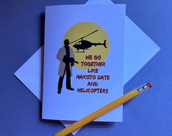 We go together like Makoto Date and Helicopters - Like a Dragon (Yakuza) themed greeting card