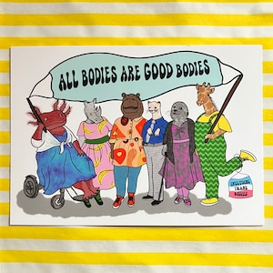 Tous les corps sont bons - carte postale illustrée (mini print)