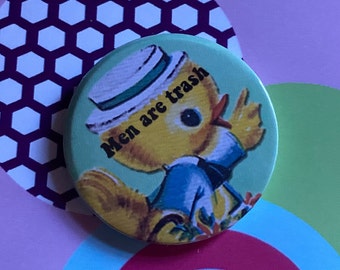Pin feminista estilo vintage - Los hombres son basura