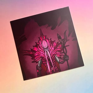 Carte postale carrée illustrée en vitrail de Baldur's Gate 3 (mini impression) - L'Empereur