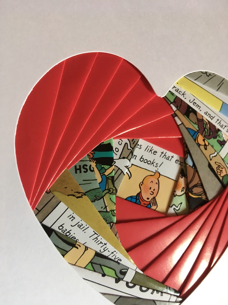 Iris Folded Heart Shape Greeting Card Tin Tin Book Pages With Red Paper Party Supplies Greeting Cards Kromasol Com