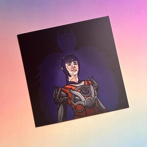 Carte postale carrée illustrée en vitrail de Baldur's Gate 3 (mini impression) - Shadowheart