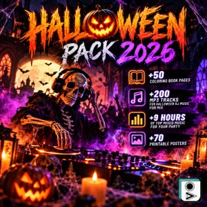 HALLOWEEN PARTY MUSIK Paket 2026 Målarbok