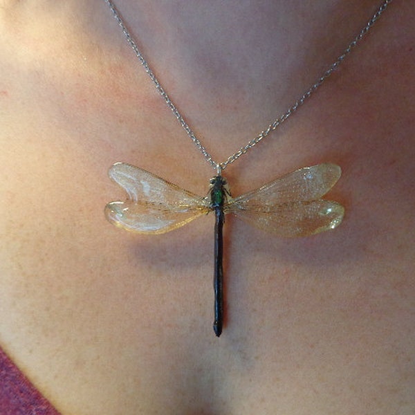 REAL Damselfly Necklace