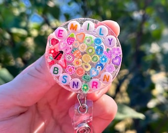 Custom Resin Badge Reel: Charm Bead Alligator Clip