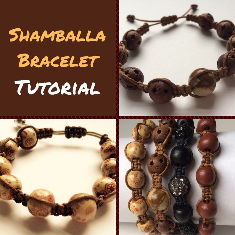 Shamballa Bracelet PDF Tutorial Shambala Style Knotting Technique PDF Tutorial Jewelry Making Tutorial Macrame Bracelet Tutorial image 1
