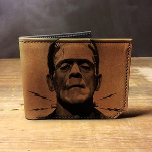 Frankenstein Monster - Handmade Leather Bifold Wallet