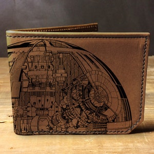 Mens leather wallet, Mens wallet, death star wallet, leather wallet, star wars wallet, back to school, leather wallet mens, bifold wallet