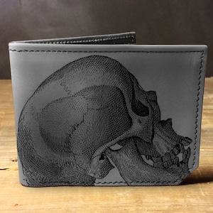 wallet - leather wallet - mens wallet- mens leather wallet - Skull wallet - 0013