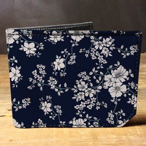 Portefeuille en cuir à motif floral, cadeau pour hommes, portefeuille unique, portefeuille en cuir, portefeuille intéressant, portefeuille pliant, portefeuille coloré, portefeuille cool