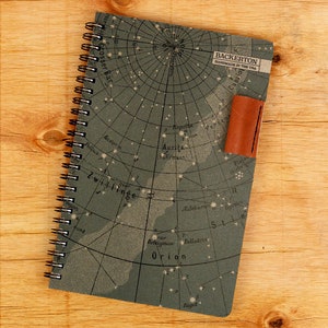 Carnet de notes Star Map, Notebook, Star Map, Space Notebook, Spiral Notebook, Notepad, 5.5 X 8.5 Notebook, Journal, Pen Holder, Space Journal