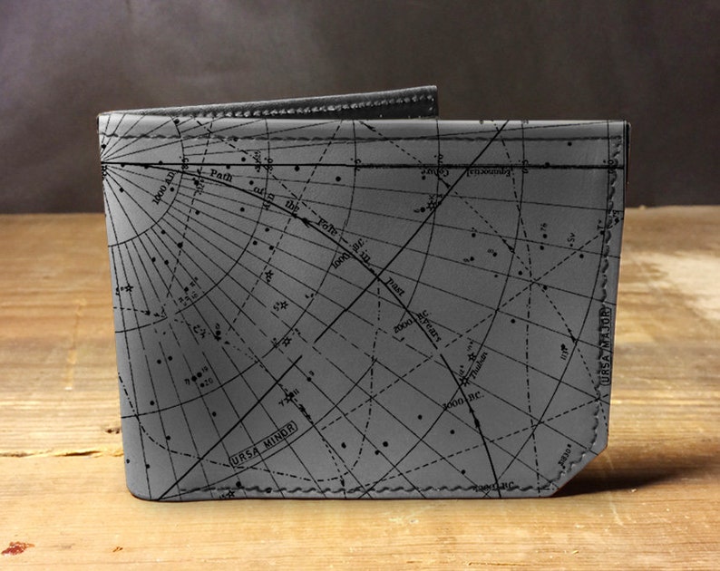 Star Map - Handmade Leather Bifold Wallet image 2
