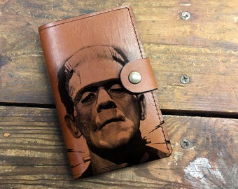 Frankenstein Leather Journal Cover: Handmade Moleskin, Field Notes (4x6)