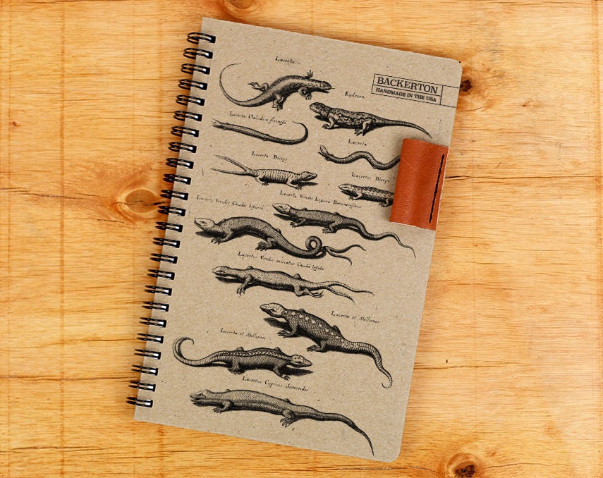 3D Embossed Notebook Handmade Travel Diary Lizard Sketchbook