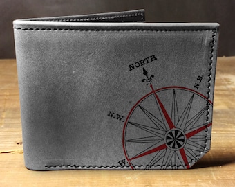 Compass - Handmade Leather Bifold Wallet