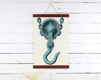 Leather Poster Hanger, Modern Print, Poster Frame, 12 X 18, Leather Frame, Hook Poster, Frame for Prints, Frames for Posters