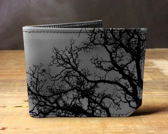 Mens leather wallet, Mens wallet, tree branch wallet, leather wallet, slim wallet, back to school, leather wallet mens, bifold wallet